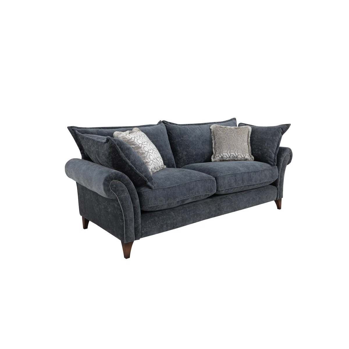 Boutique Splendour Fabric 2 Seater Sofa - Meridian Silver with Antique Feet – image 5