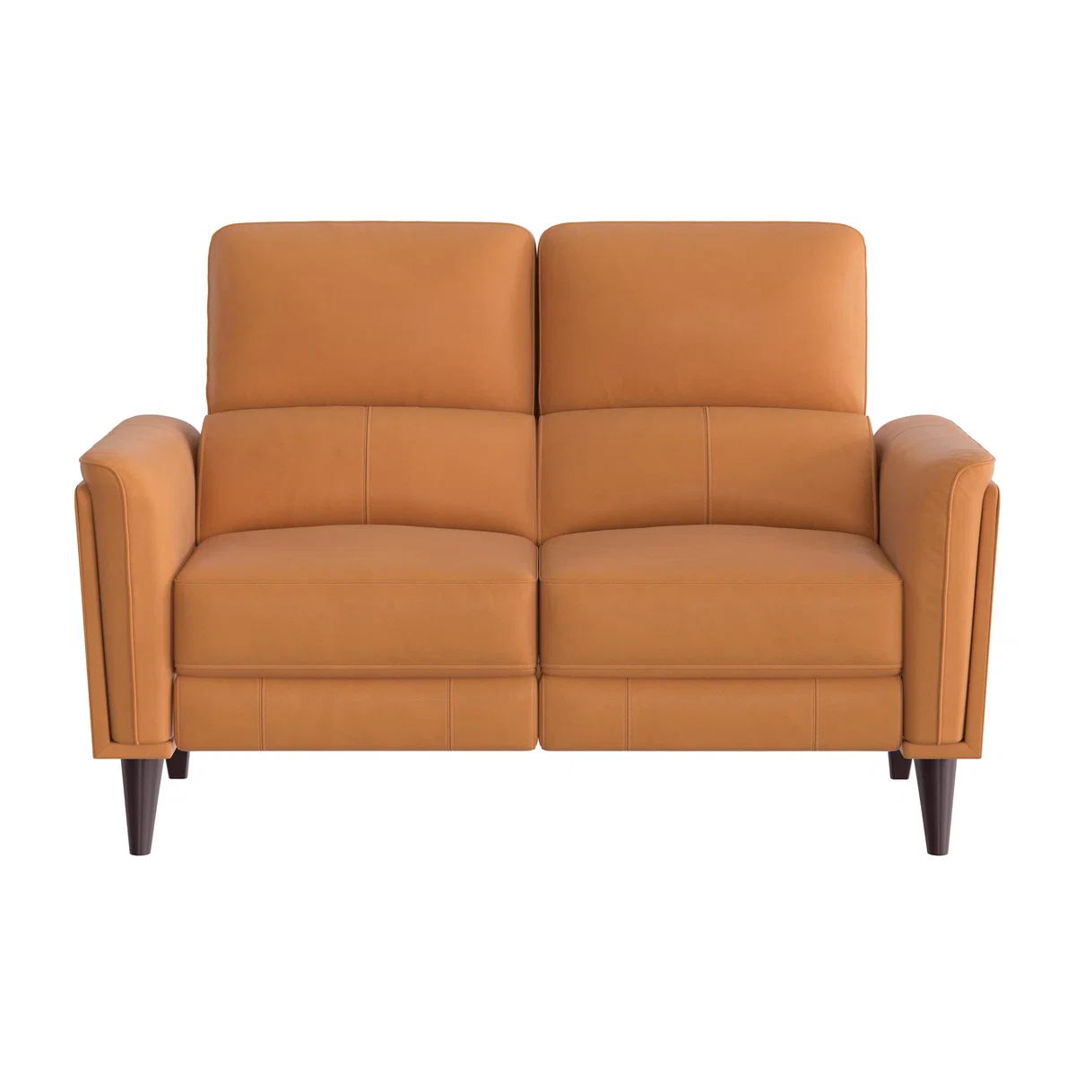 Compact Collection Klein 2 Seater BV Leather Power Recliner Sofa with Telescopic Headrests - BV Honey Yellow – image 1