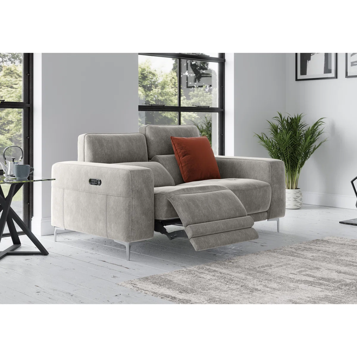Adama 2 Seater Fabric Sofa - Blue – image 2