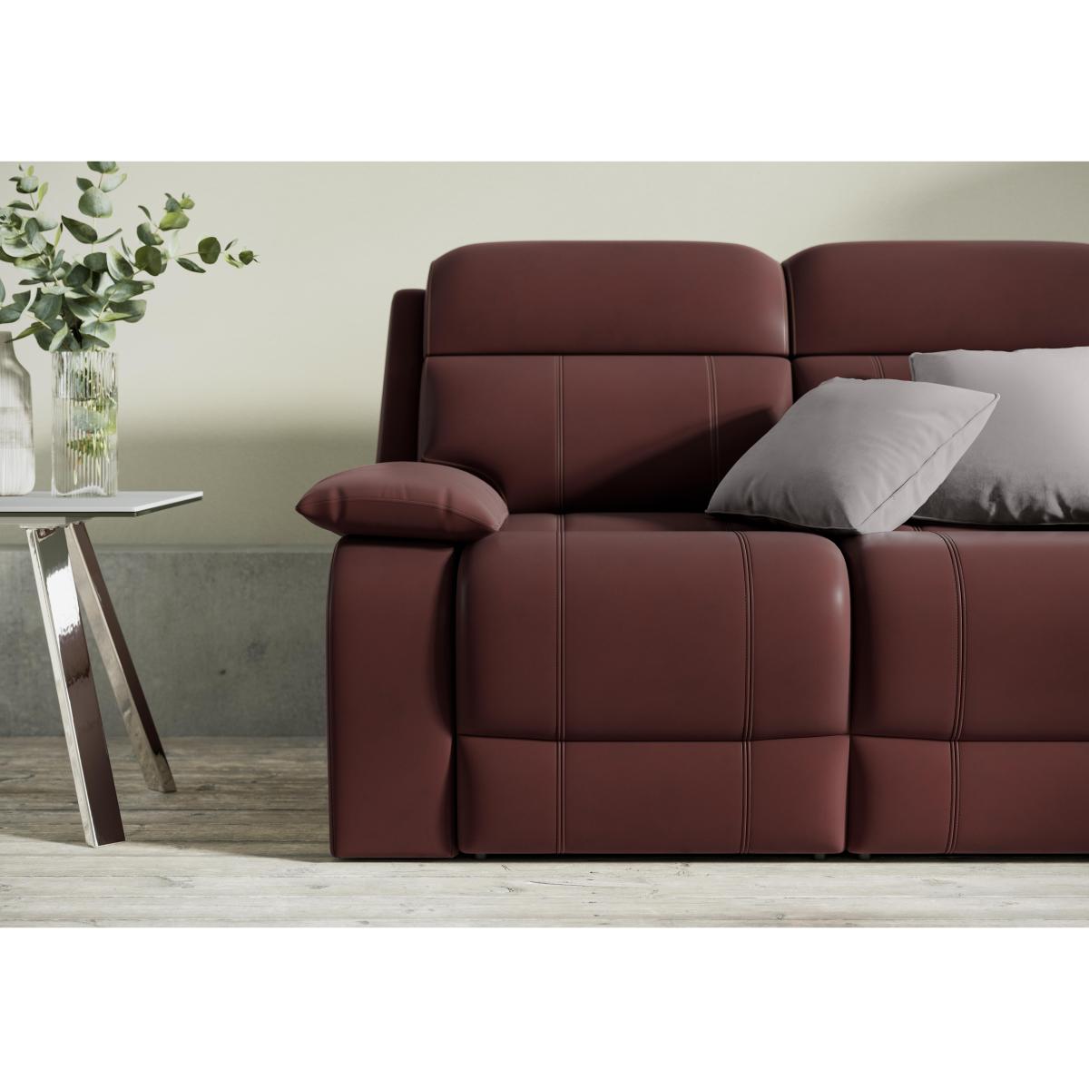 Moreno 2 Seater Leather Power Recliner Sofa with Power Headrests - Grey- World of Leather – image 3