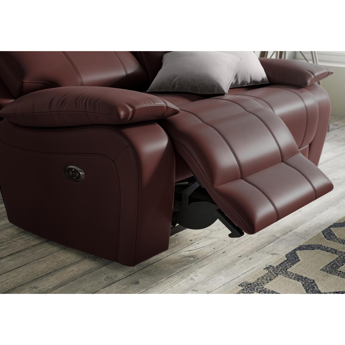 Moreno 2 Seater Leather Power Recliner Sofa with Power Headrests - Grey- World of Leather – image 5