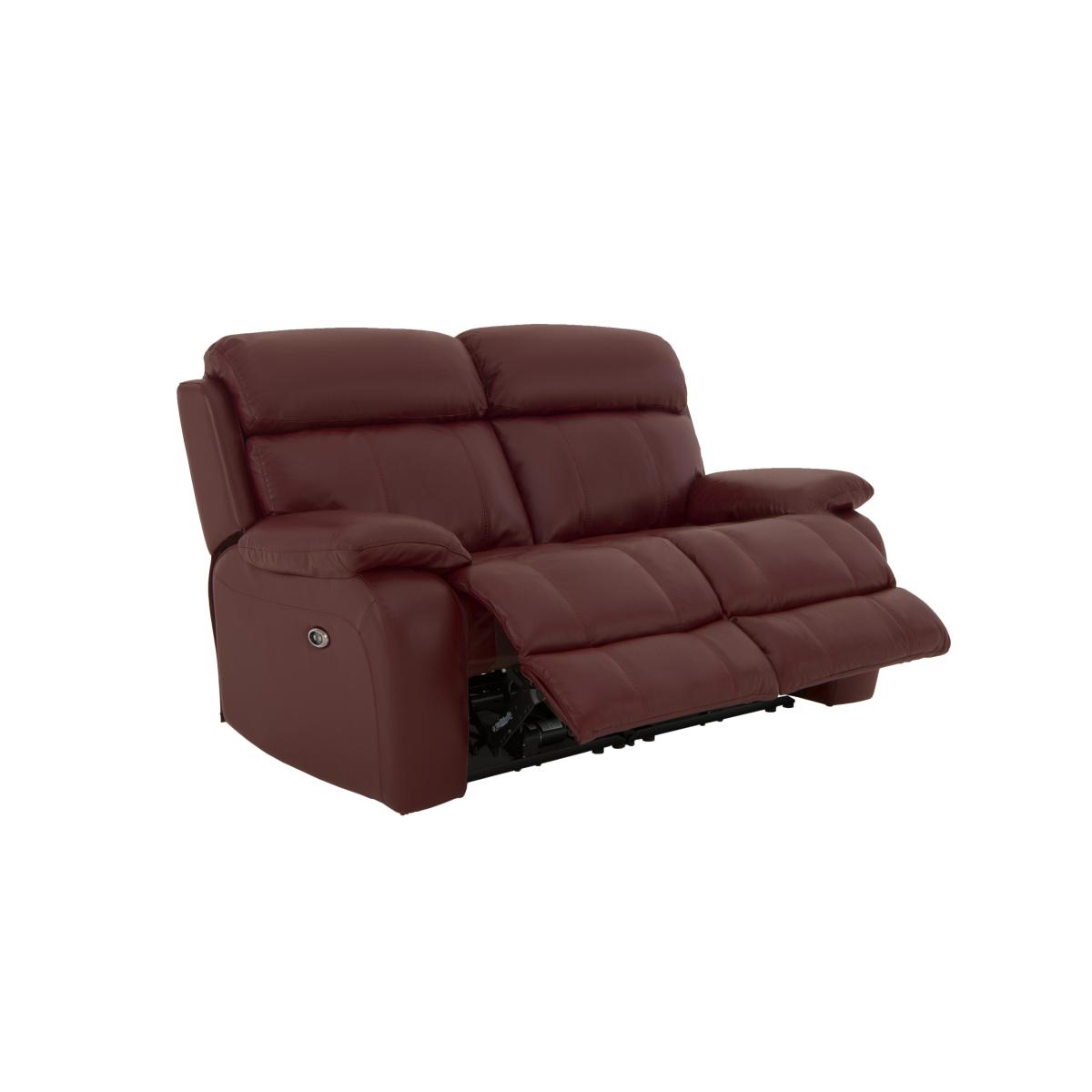 Moreno 2 Seater Leather Power Recliner Sofa with Power Headrests - Grey- World of Leather – image 6