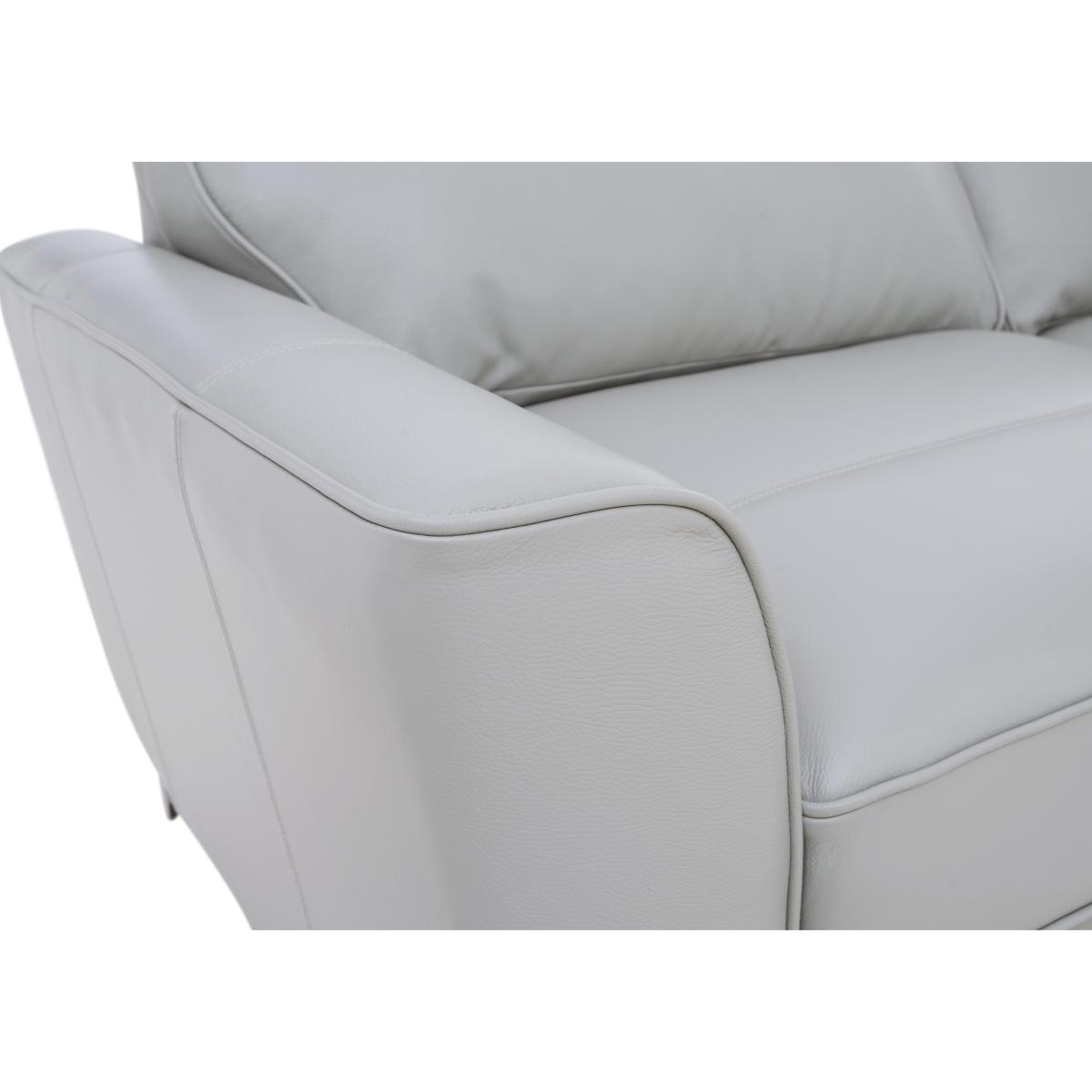 Legend Classic Back 2 Seater Leather Sofa with Light Feet - Verona Pearl – image 6