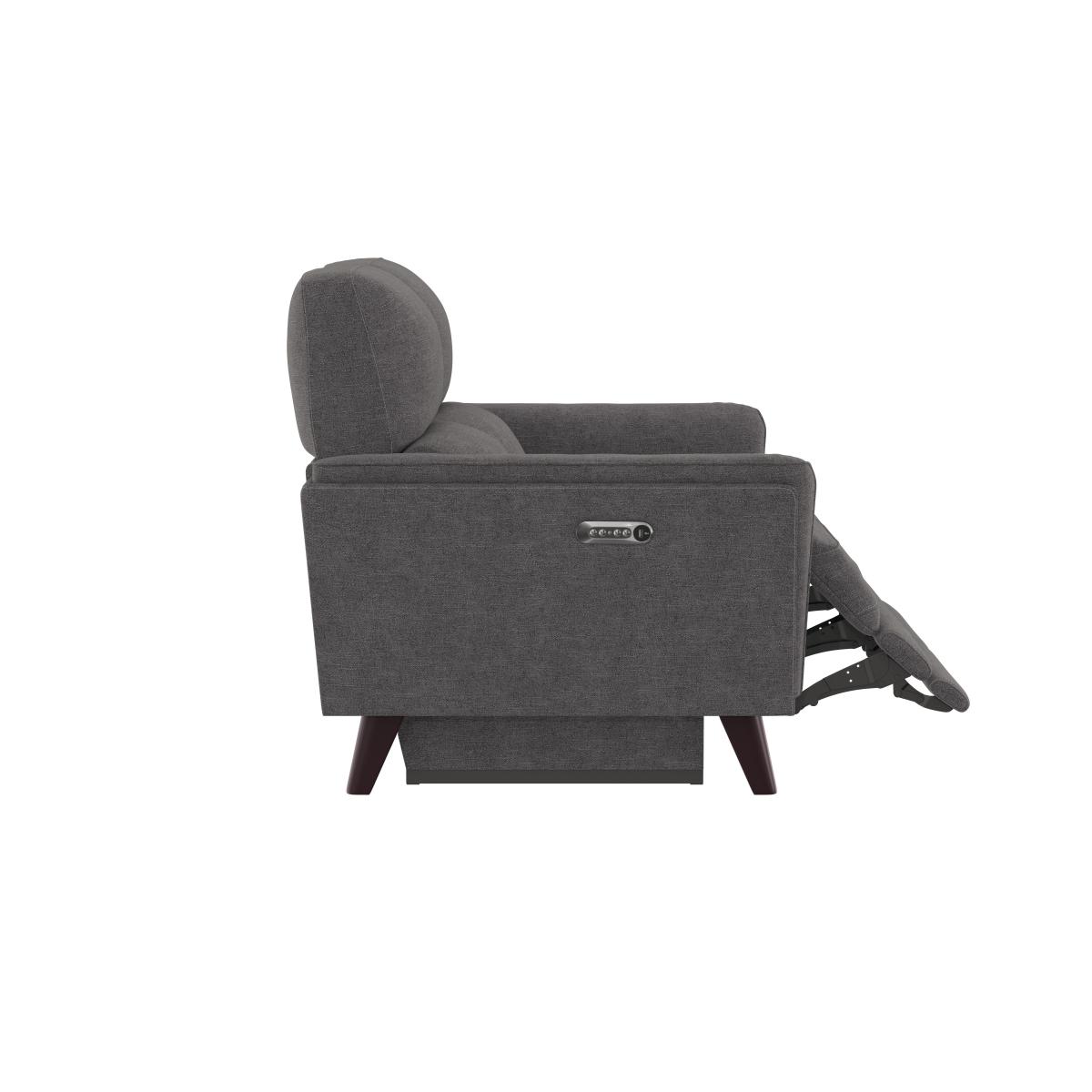Compact Collection Klein 2 Seater Fabric Power Recliner Sofa with Telescopic Headrests - Tobacco – image 4