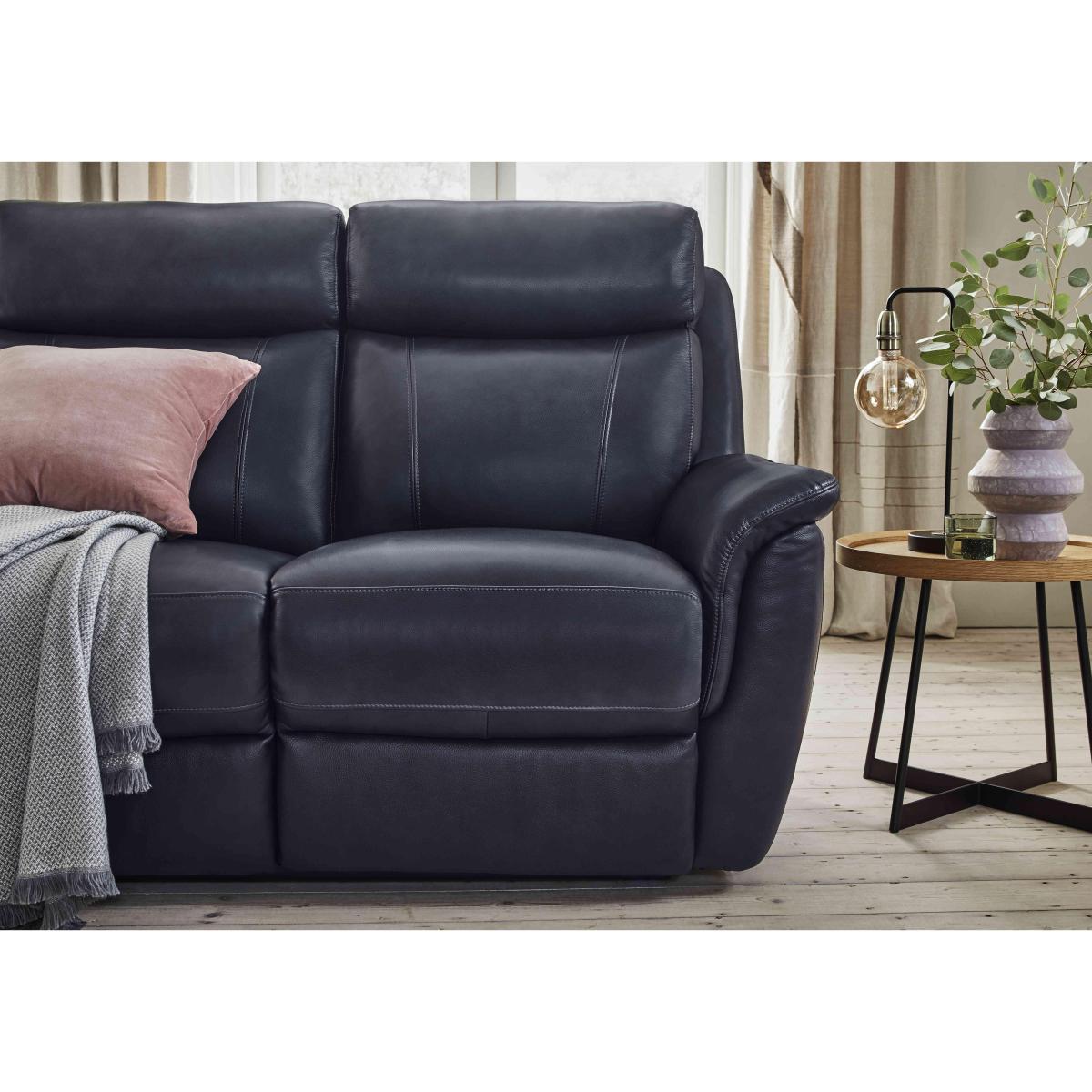 Orlando 2 Seater Leather Power Recliner Sofa with Power Headrests - Blue – image 4