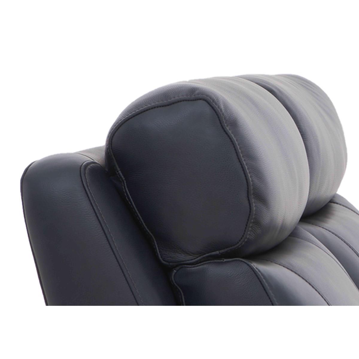 Orlando 2 Seater Leather Power Recliner Sofa with Power Headrests - Blue – image 5