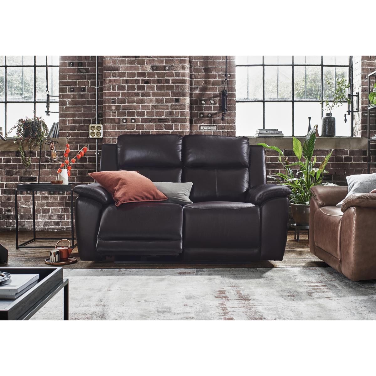 Utah 2 Seater Leather Power Recliner Sofa with Headrests and Power Lumbar - Starry Grey – image 2