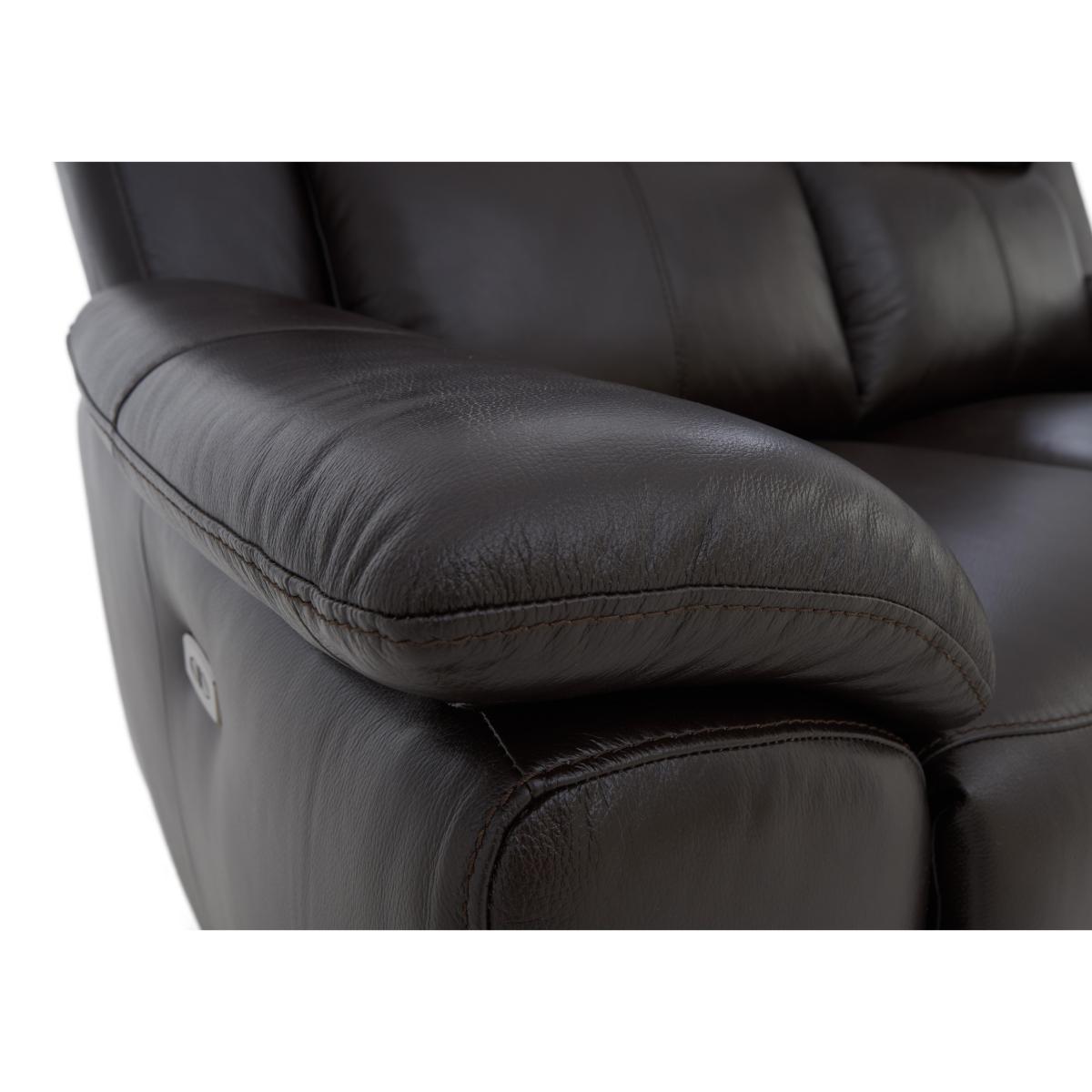 Utah 2 Seater Leather Power Recliner Sofa with Headrests and Power Lumbar - Starry Grey – image 4