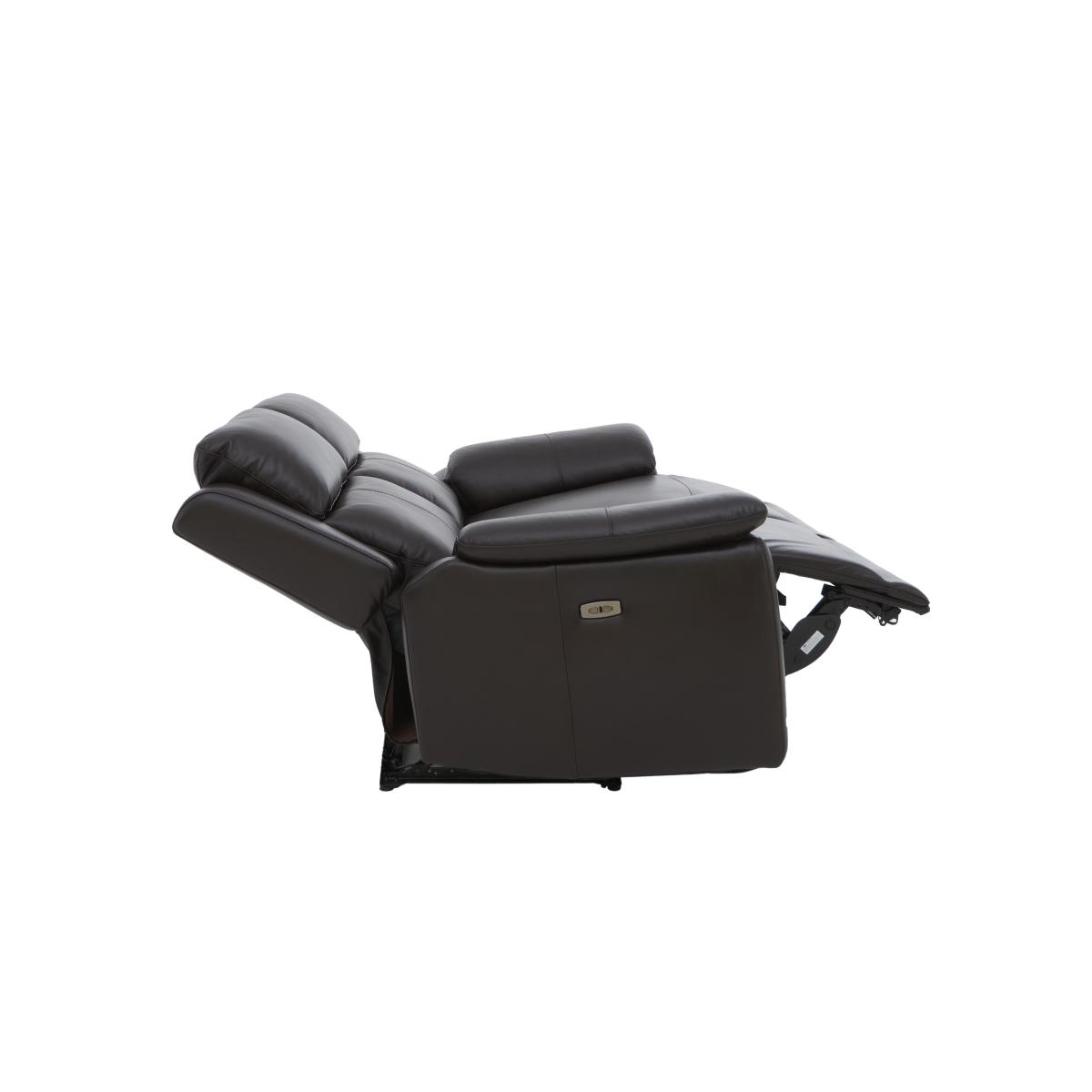 Utah 2 Seater Leather Power Recliner Sofa with Headrests and Power Lumbar - Starry Grey – image 7