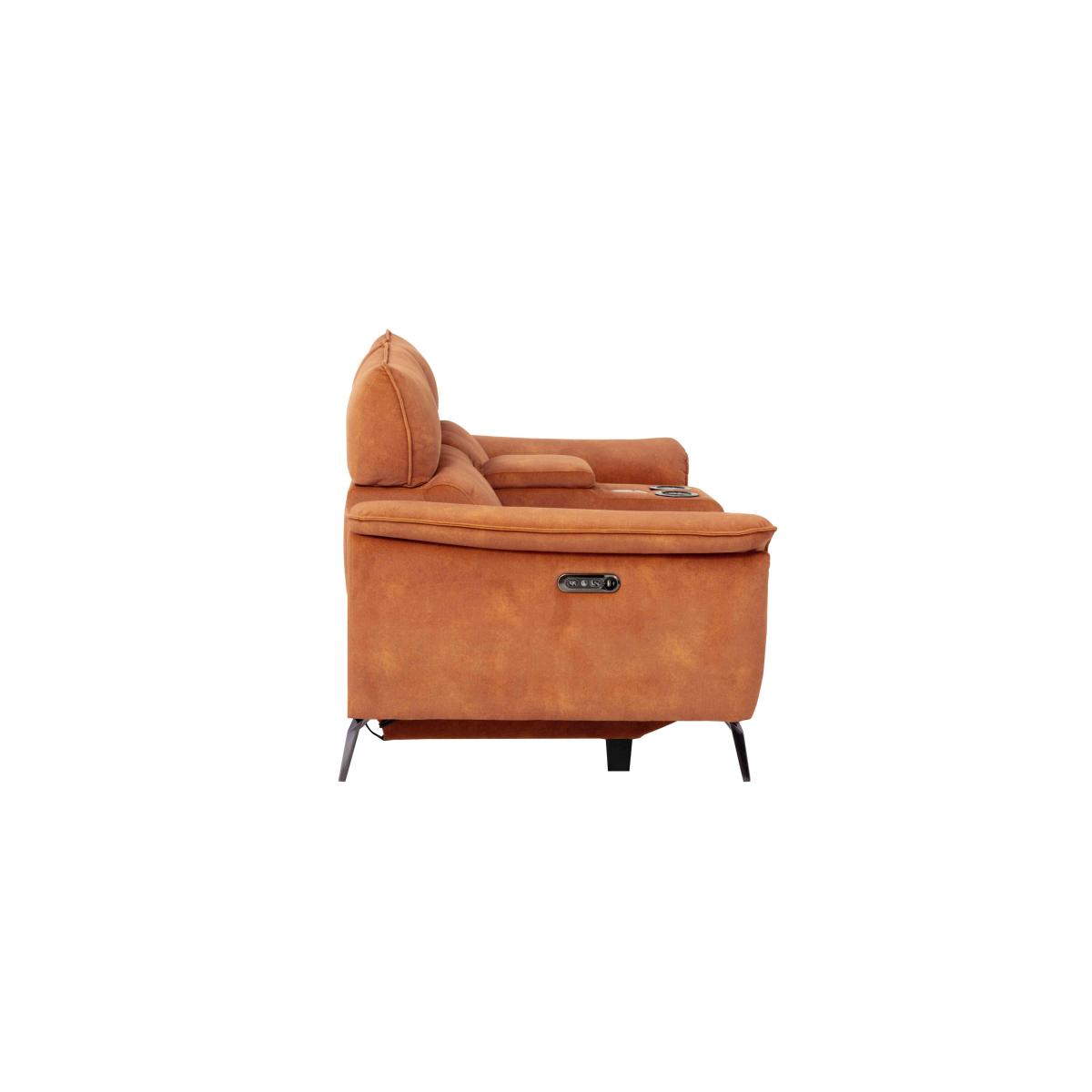 Jude 2 Seater Fabric Power Recliner Sofa with Smart Console Unit and Power Telescopic Headrests - Mocha Dexter – image 9
