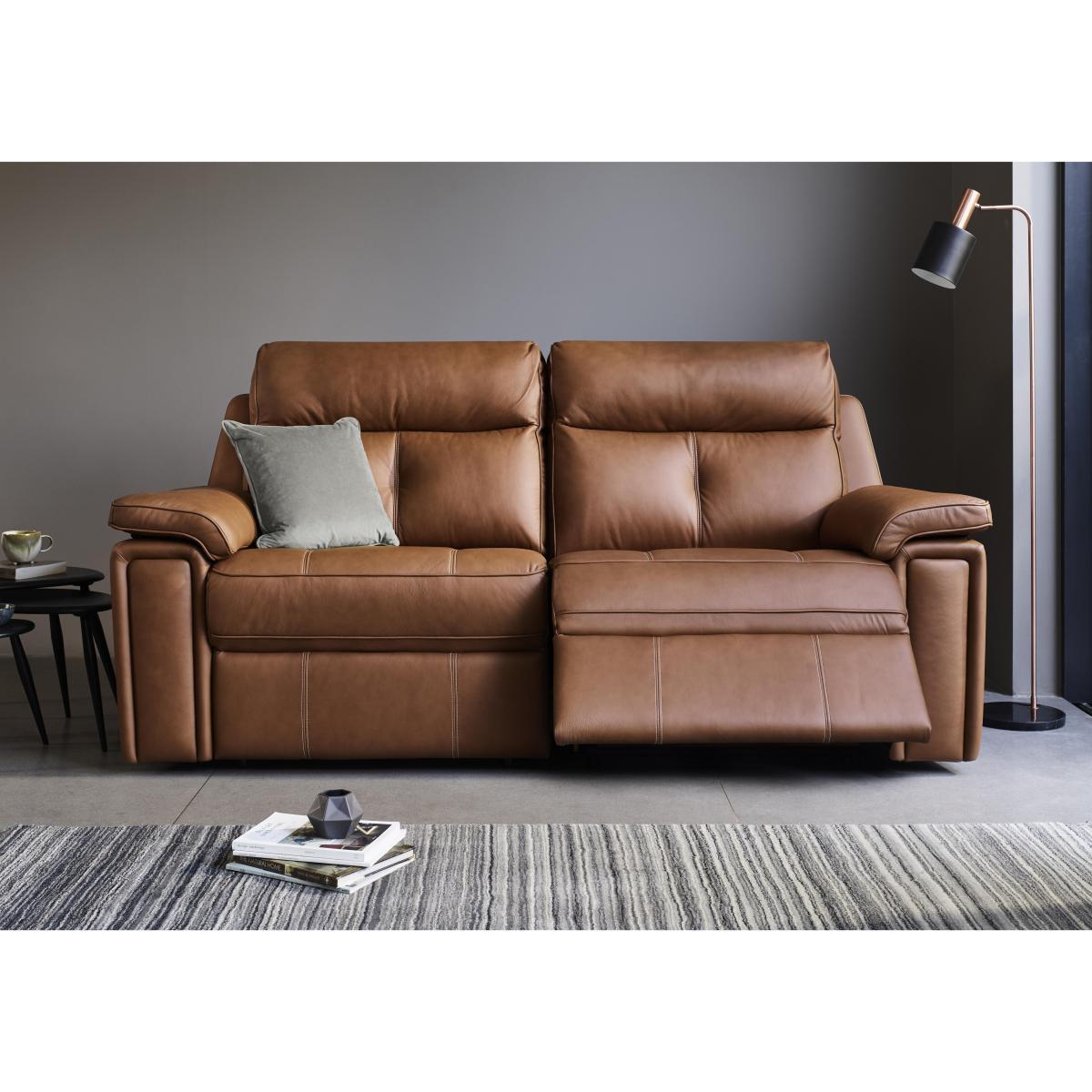 G Plan - Hannington 2 Seater Leather Manual Recliner Sofa - Brown – image 2