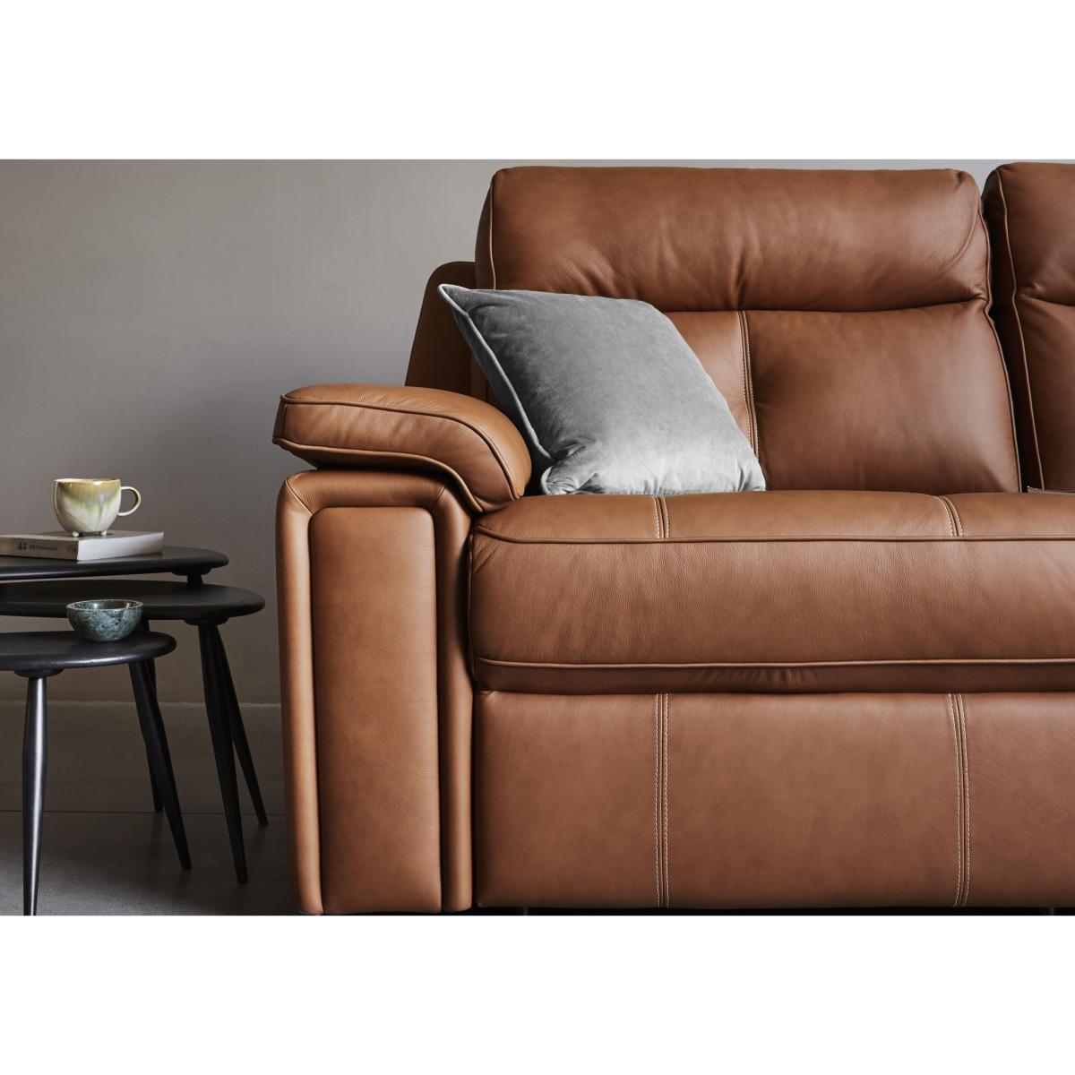 G Plan - Hannington 2 Seater Leather Manual Recliner Sofa - Brown – image 3