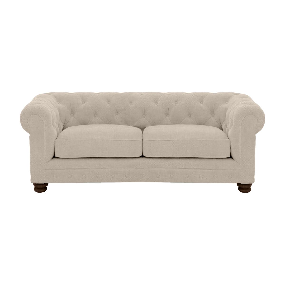 Alexander and James - Chesterfield Collection Hugo 2 Seater Fabric Sofa - Linen Ivory - Dark Feet