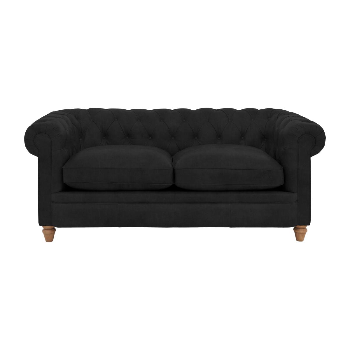 Alexander and James - Chesterfield Collection Ralph 2 Seater Fabric Sofa - Chocolate - Oak Feet