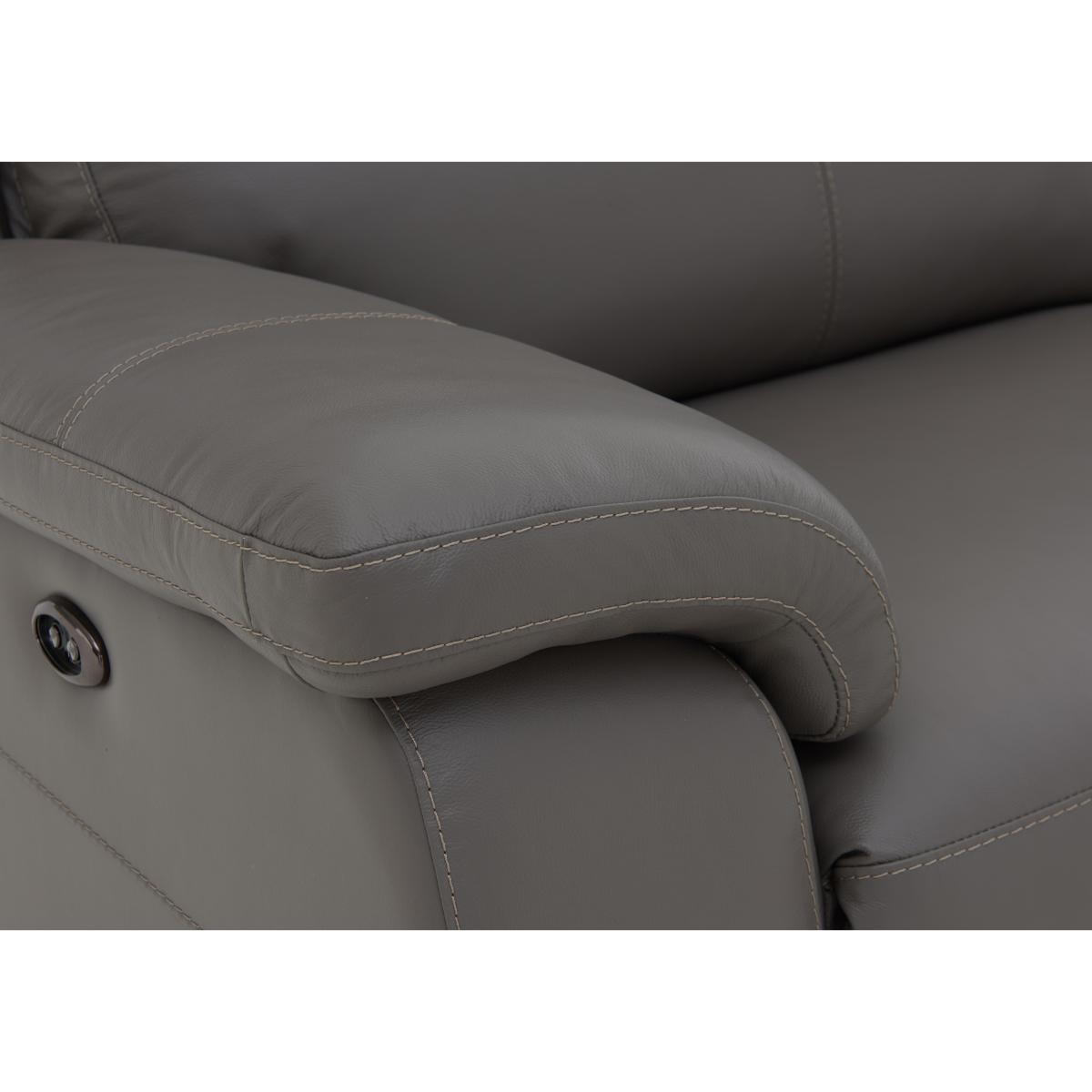 Missouri 2 Seater Leather Recliner Sofa with Power Headrest - Cream- World of Leather – image 3