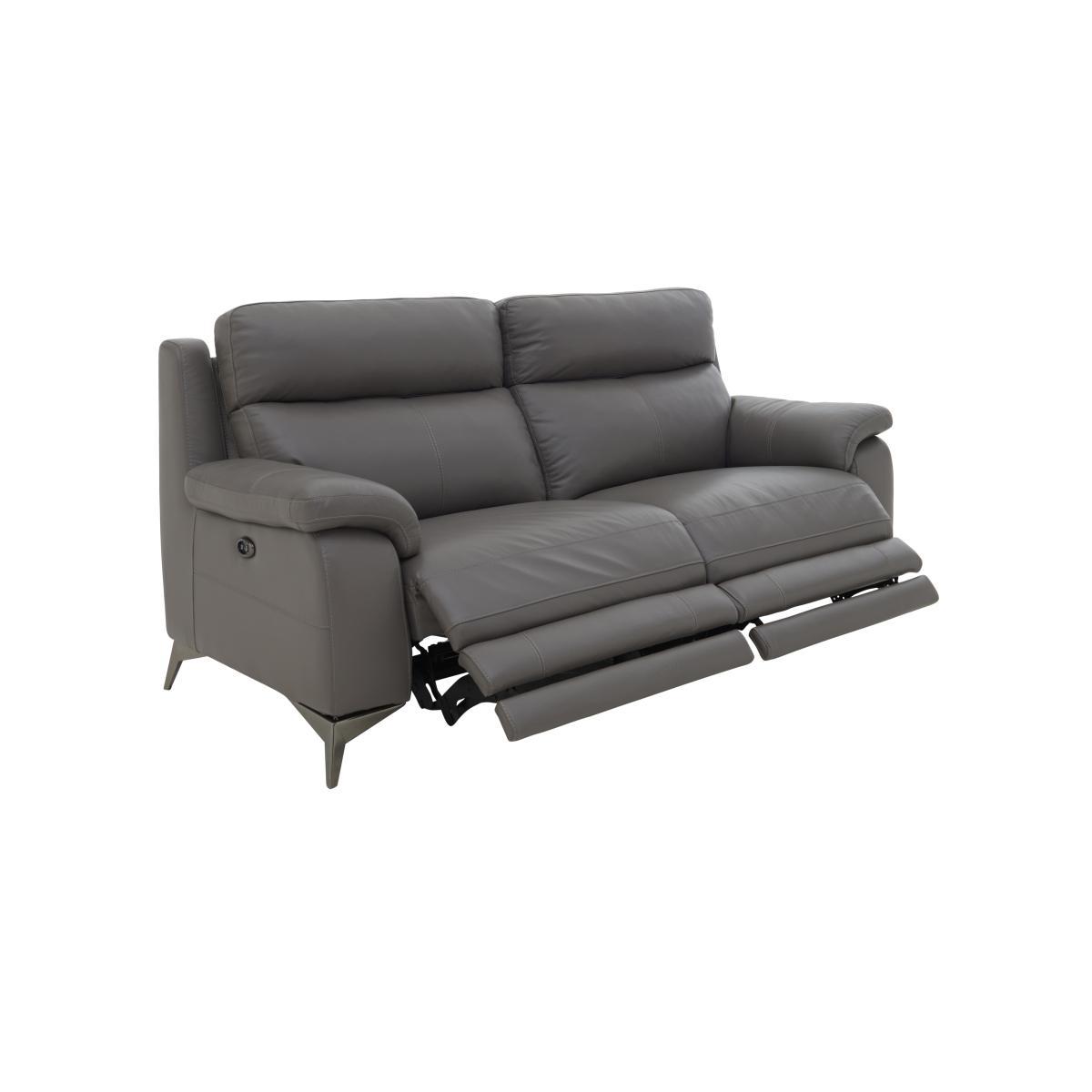 Missouri 2 Seater Leather Recliner Sofa with Power Headrest - Cream- World of Leather – image 6