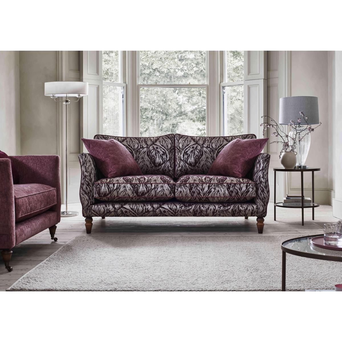Boutique Chatterley 2 Seater Sofa - Bolero Boysenberry with Ebony Feet – image 2