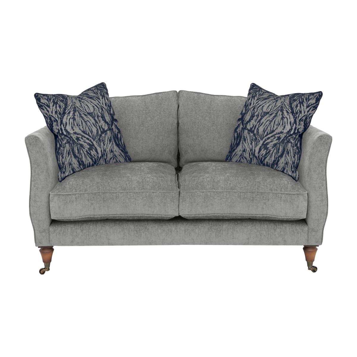 Boutique Chatterley 2 Seater Sofa - Bolero Steel with Walnut Castor – image 1