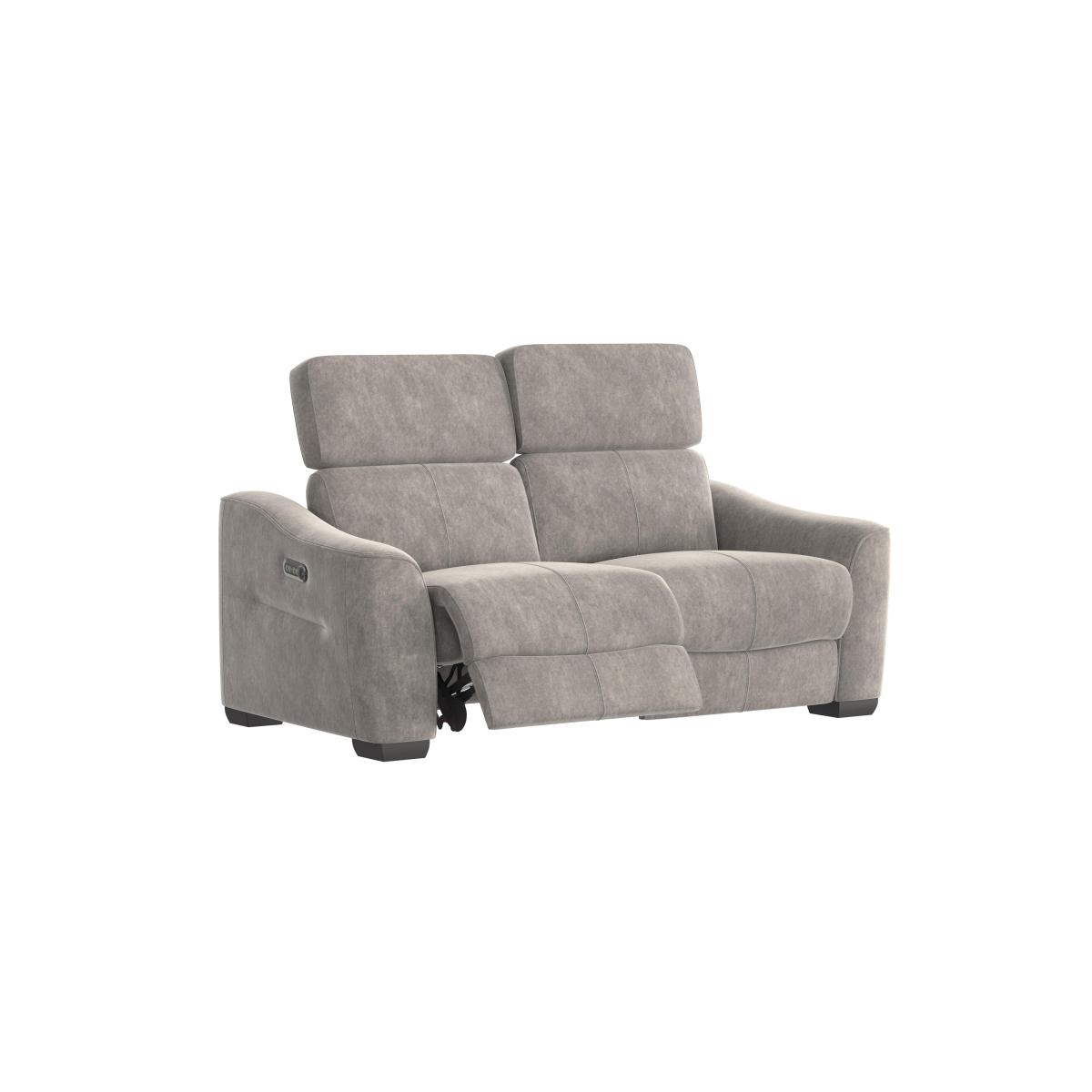 Xavier 2 Seater Fabric Sofa with Power Recliner - Oyster – image 4