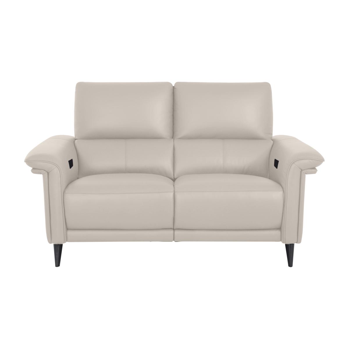 Domicil - Huxley 2 Seater Leather Power Recliner Sofa with Telescopic Headrests - NN Frost – image 1
