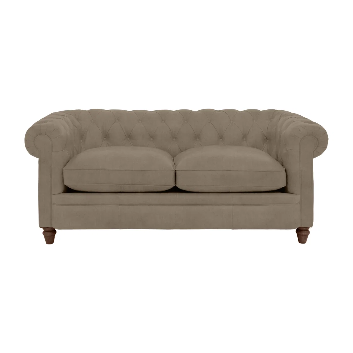 Alexander and James - Chesterfield Collection Ralph 2 Seater Fabric Sofa - Mouse - Dark Feet