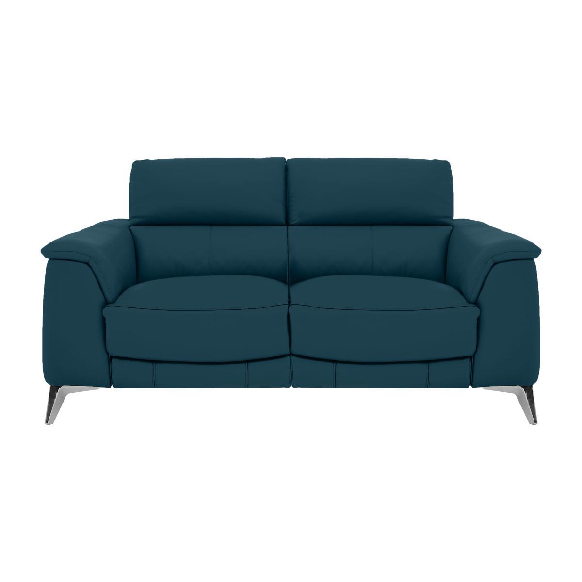 Odyssey 2 Seater Leather Recliner Sofa with Power Headrests - Blue- World of Leather – image 1