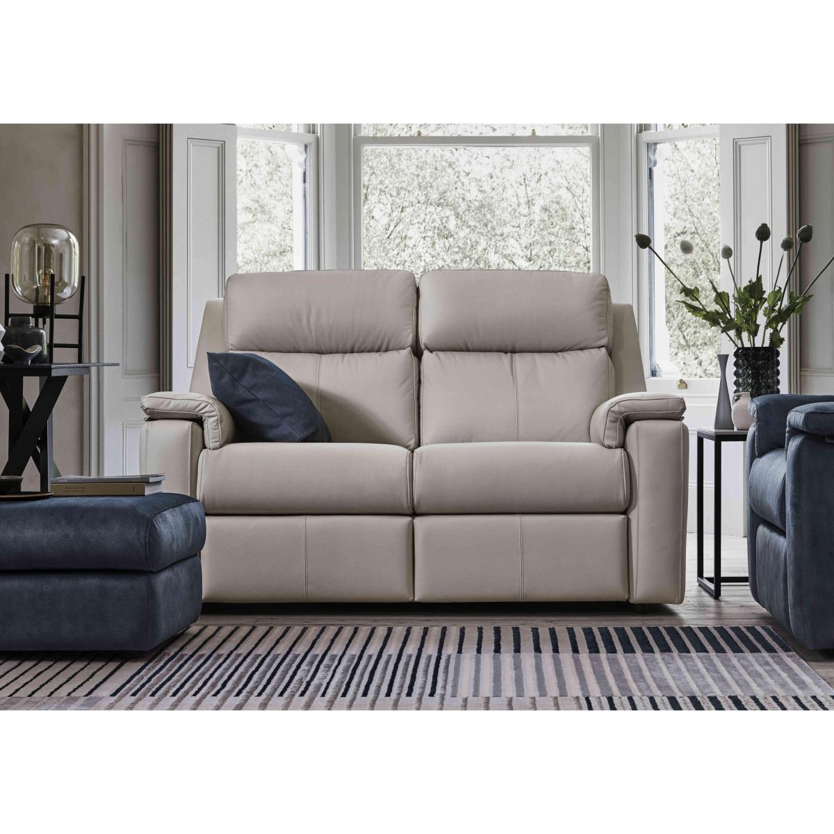 G Plan - Thornbury 2 Seater Leather Sofa - No Recliner - Capri Oak – image 2