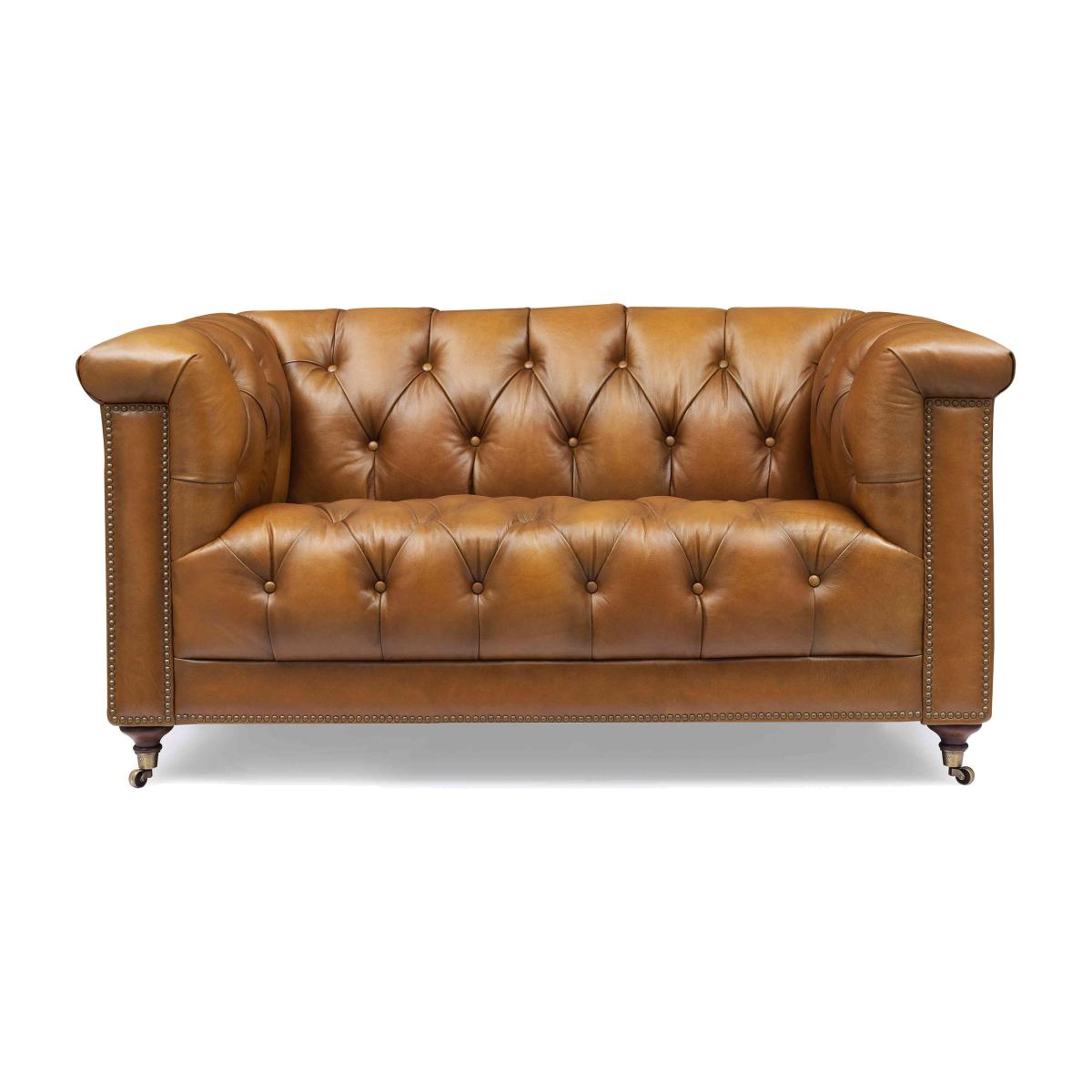 At The Helm - Wallace 2 Seater Leather Chesterfield Sofa - Inca