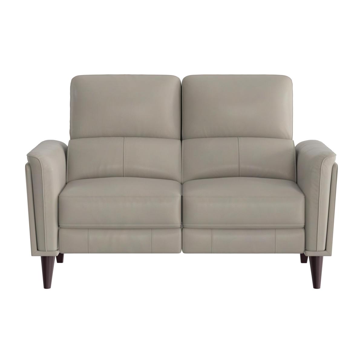 Compact Collection Klein 2 Seater NC Leather Power Recliner Sofa with Telescopic Headrests - Feather – image 1
