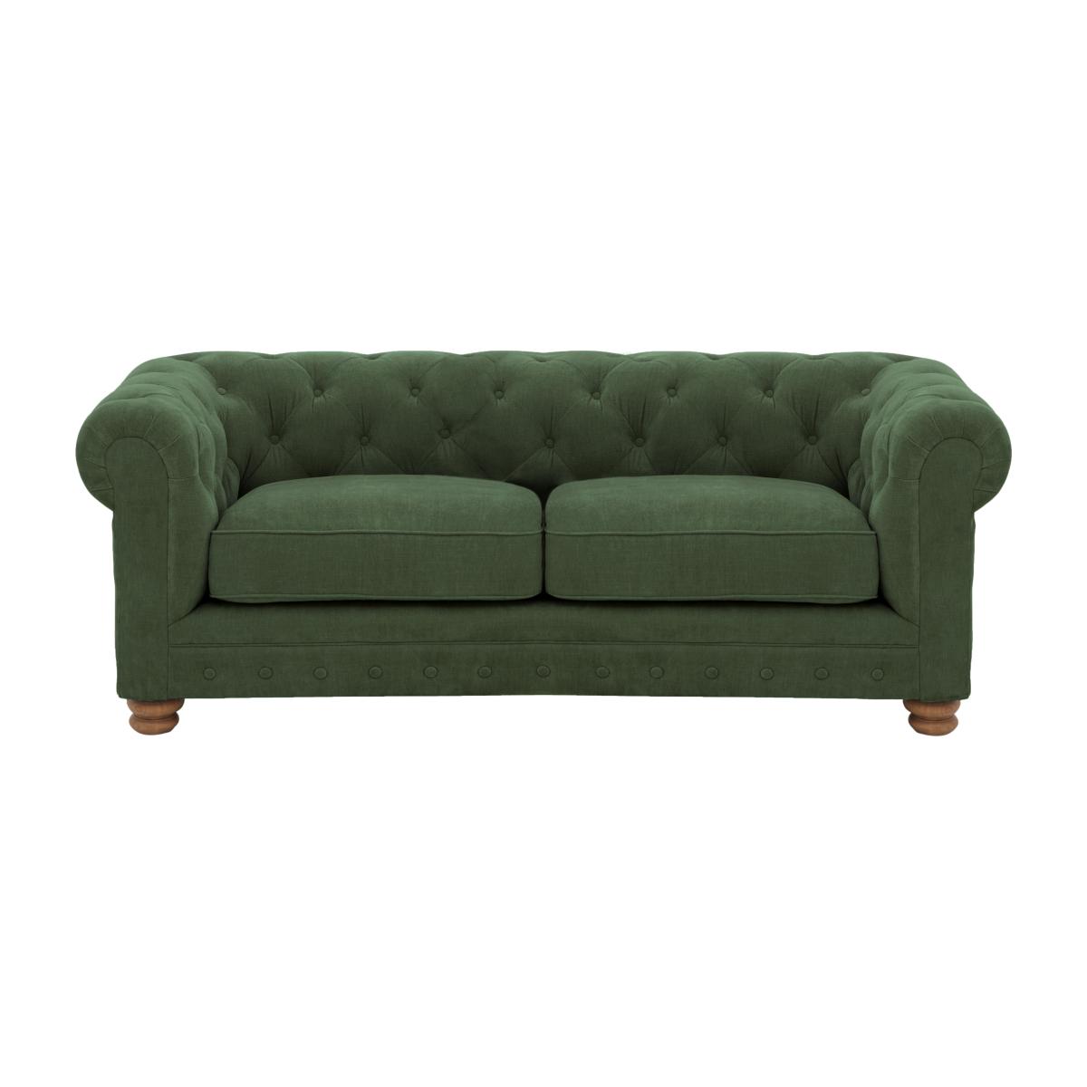 Alexander and James - Chesterfield Collection Hugo 2 Seater Fabric Sofa - Highland Green - Oak Feet