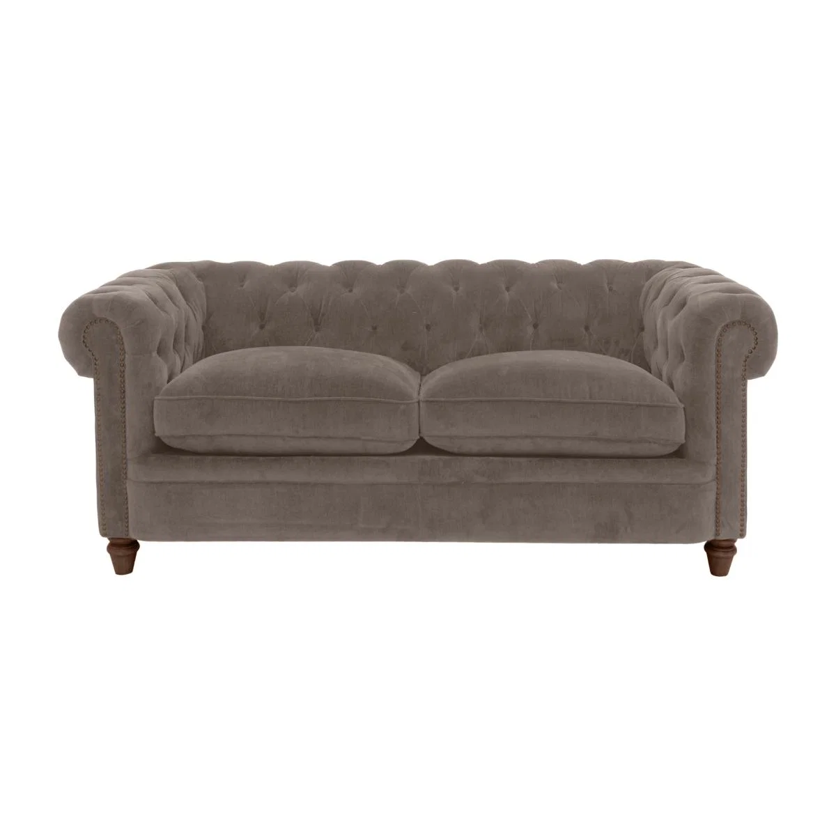 Alexander and James - Chesterfield Collection Ralph 2 Seater Fabric Sofa - Wicker with Studs - Dark Feet