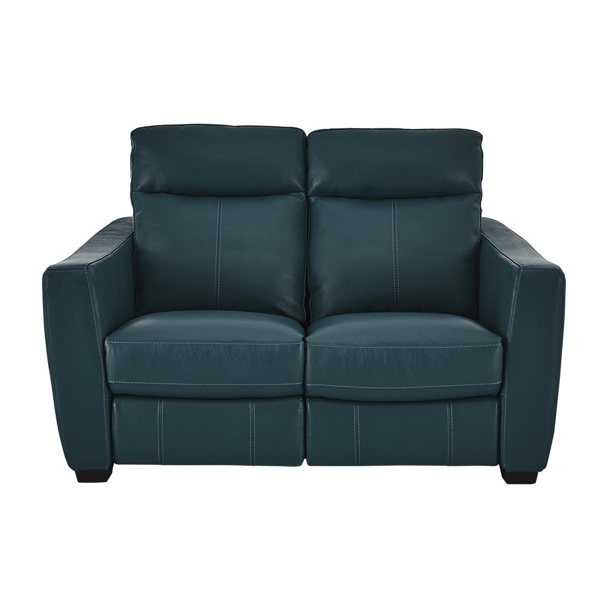 Compact Collection Midi 2 Seater Leather Power Recliner Sofa - Green- World of Leather