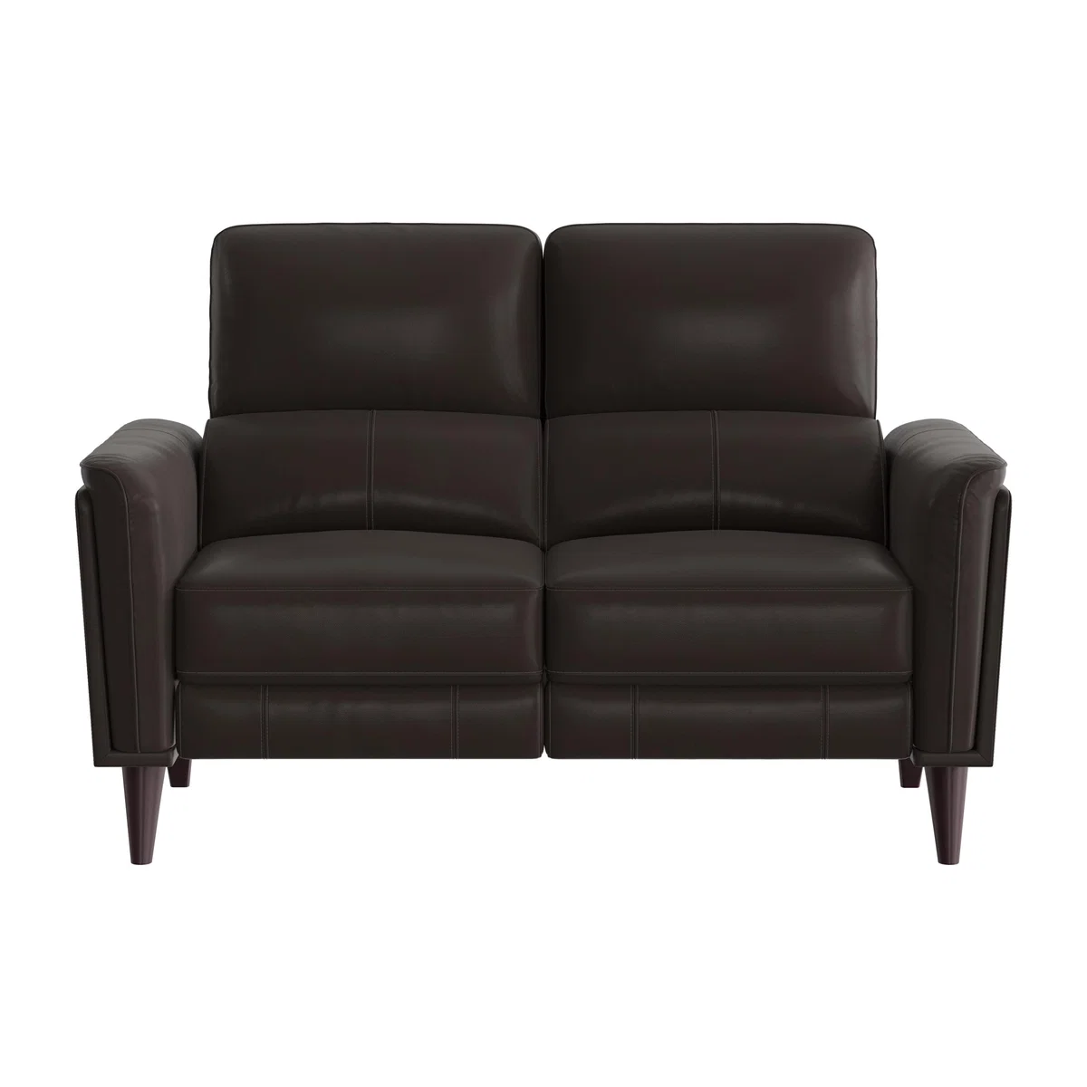 Compact Collection Klein 2 Seater BV Leather Power Recliner Sofa with Telescopic Headrests - Dark Chocolate – image 1
