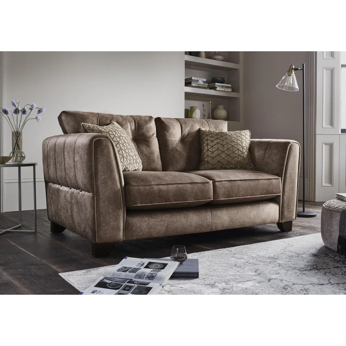 Ariana 2 Seater Fabric Classic Back Sofa - Dapple Chocolate – image 2