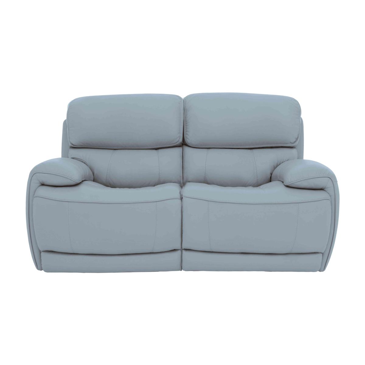 Relax Station Rocco 2 Seater NC Leather Power Rocker Sofa with Headrests - Pearl Blue – image 1