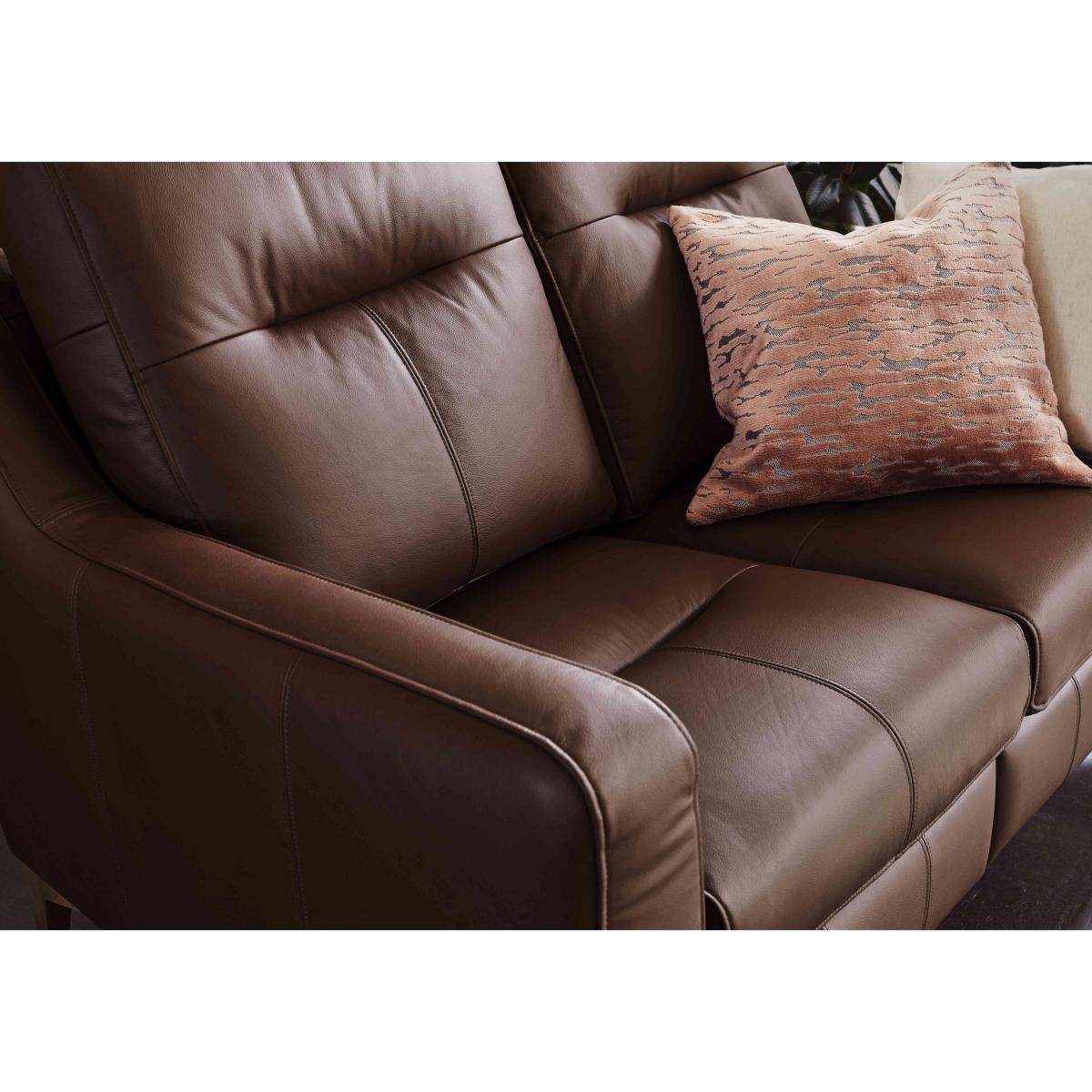 G Plan - Arlo 2 Seater Leather Power Recliner Sofa - Cambridge Stone with Ebony Feet – image 3