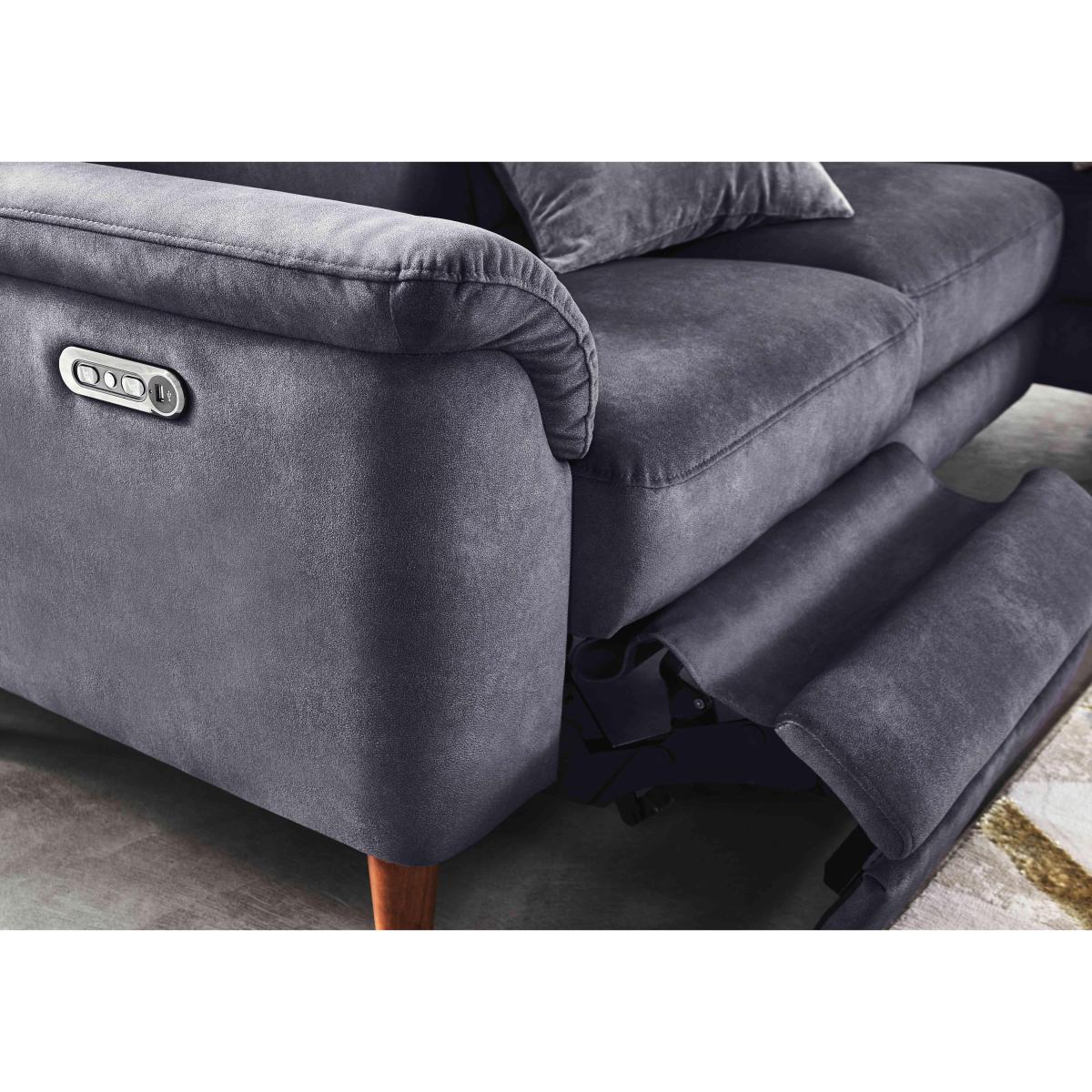 Morgan 2 Seater Fabric Power Recliner Sofa - Stone Dexter – image 3