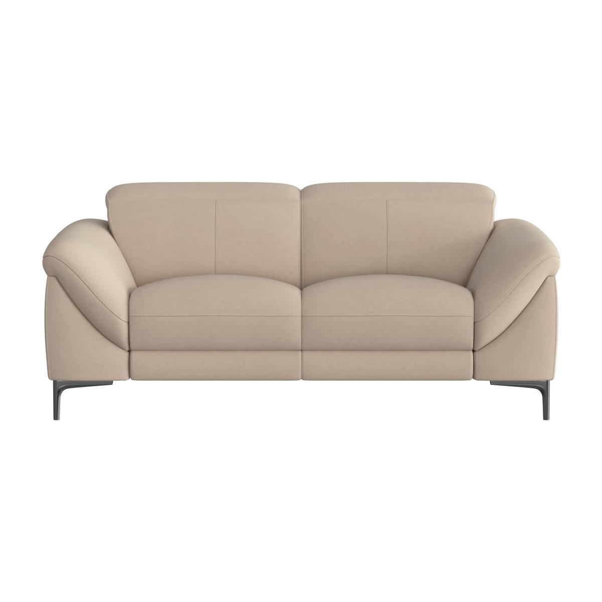 Galaxy 2 Seater Fabric Sofa with Manual Headrests - Beige- World of Leather – image 1