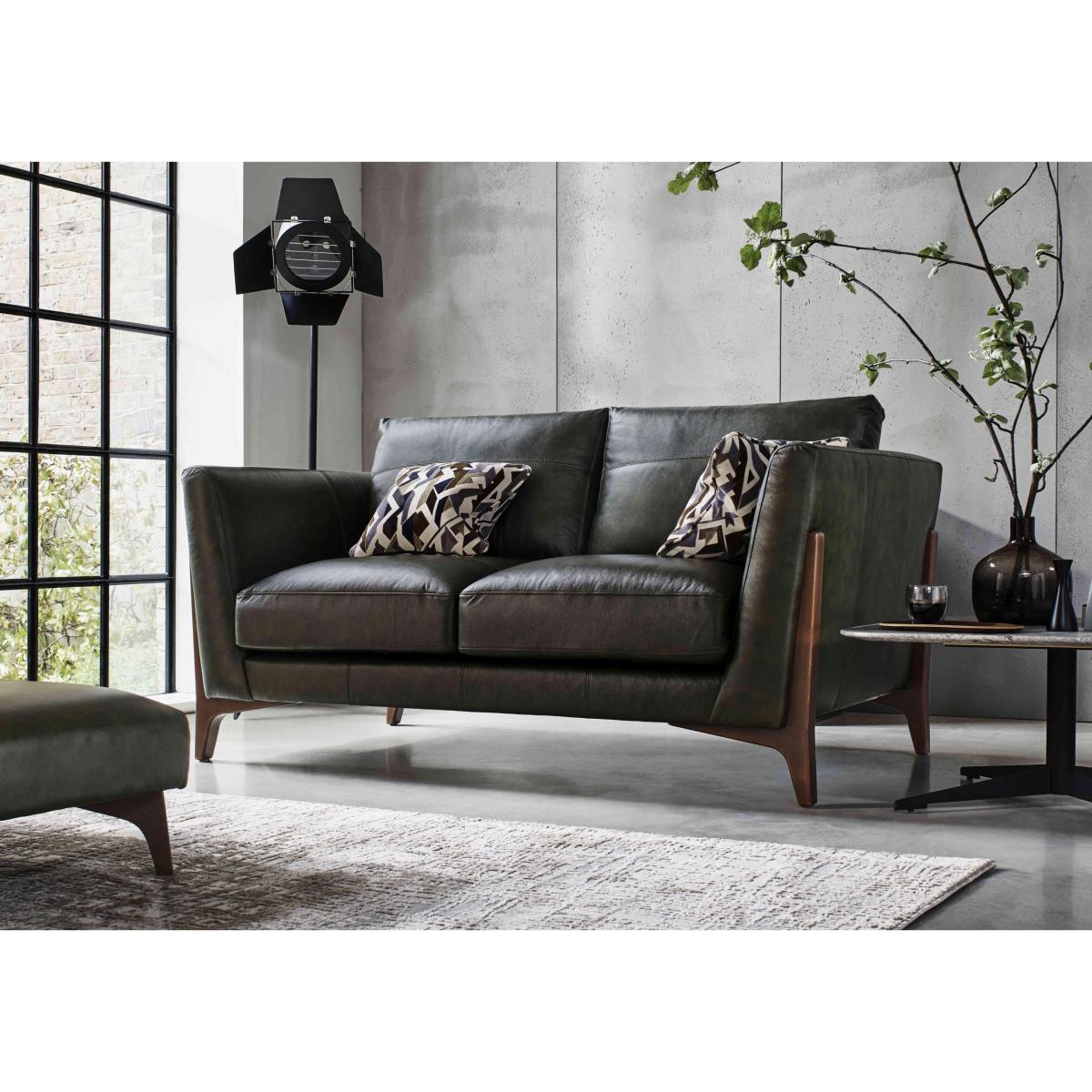 Iris 2 Seater Leather Sofa - Turino Blue Wa Ft – image 2