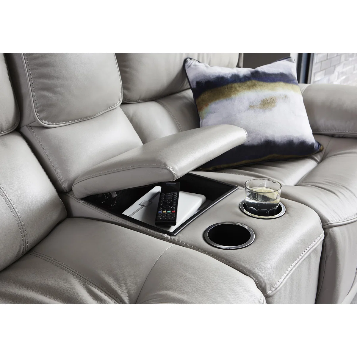 Relax Station Rocco 2 Seater Leather Power Rocker Sofa with Cupholders and Power Headrests- World of Leather – image 4