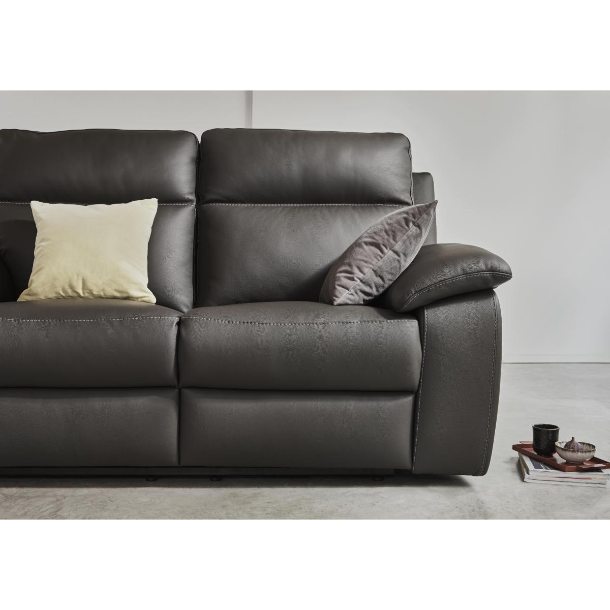 Nicoletti Italia - Pepino 2 Seater Leather Power Recliner Sofa - Torello Taupe – image 3