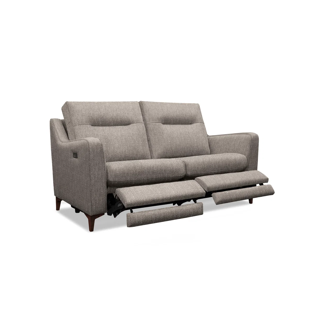 G Plan - Arlo 2 Seater Fabric Power Recliner Sofa - Dapple Sparrow with Walnut Feet – image 9
