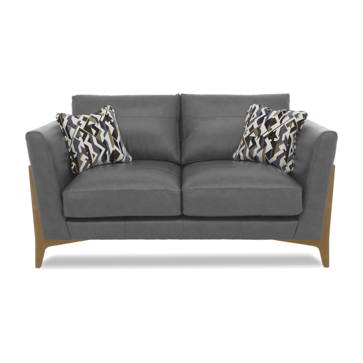 Iris 2 Seater Leather Sofa - Turino Graphite Mo Ft – image 1
