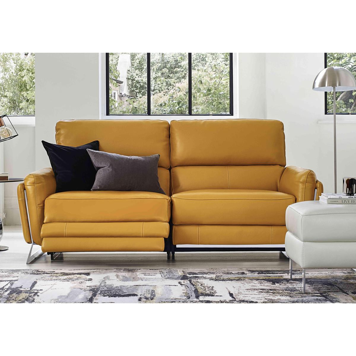 Amarilla 2 Seater Leather Power Recliner Sofa - Blue- World of Leather – image 2