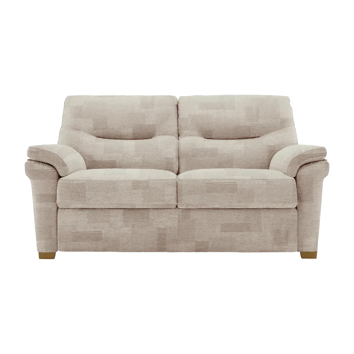 G Plan - Seattle 2 Seater Fabric Sofa with Wooden Feet - Checkers Putty – image 1
