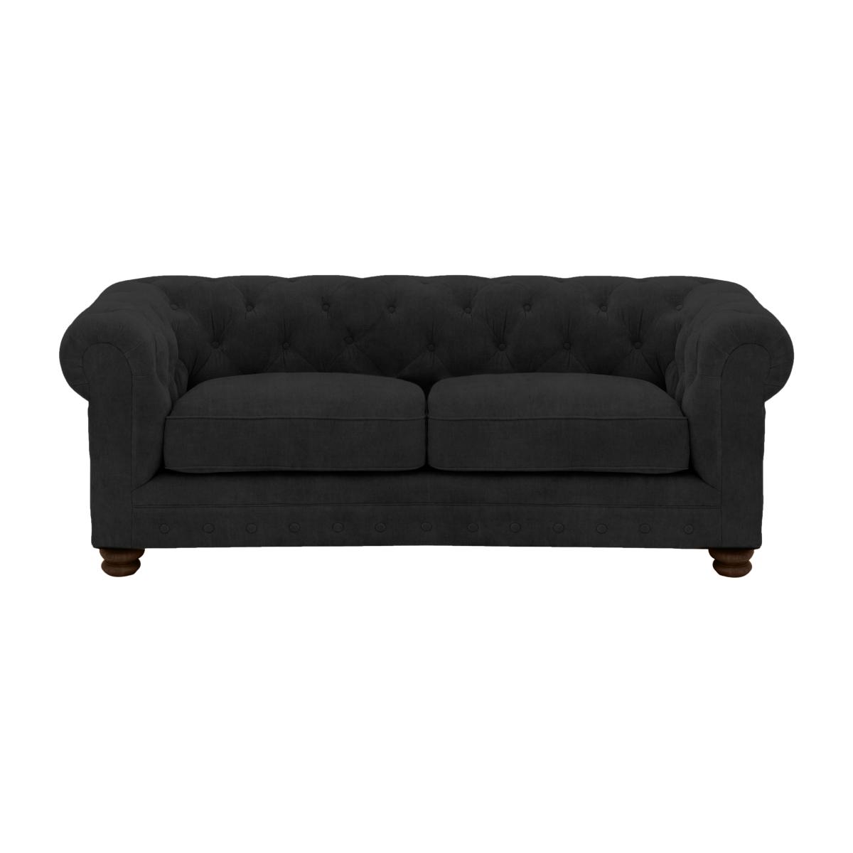 Alexander and James - Chesterfield Collection Hugo 2 Seater Fabric Sofa - Chocolate - Dark Feet