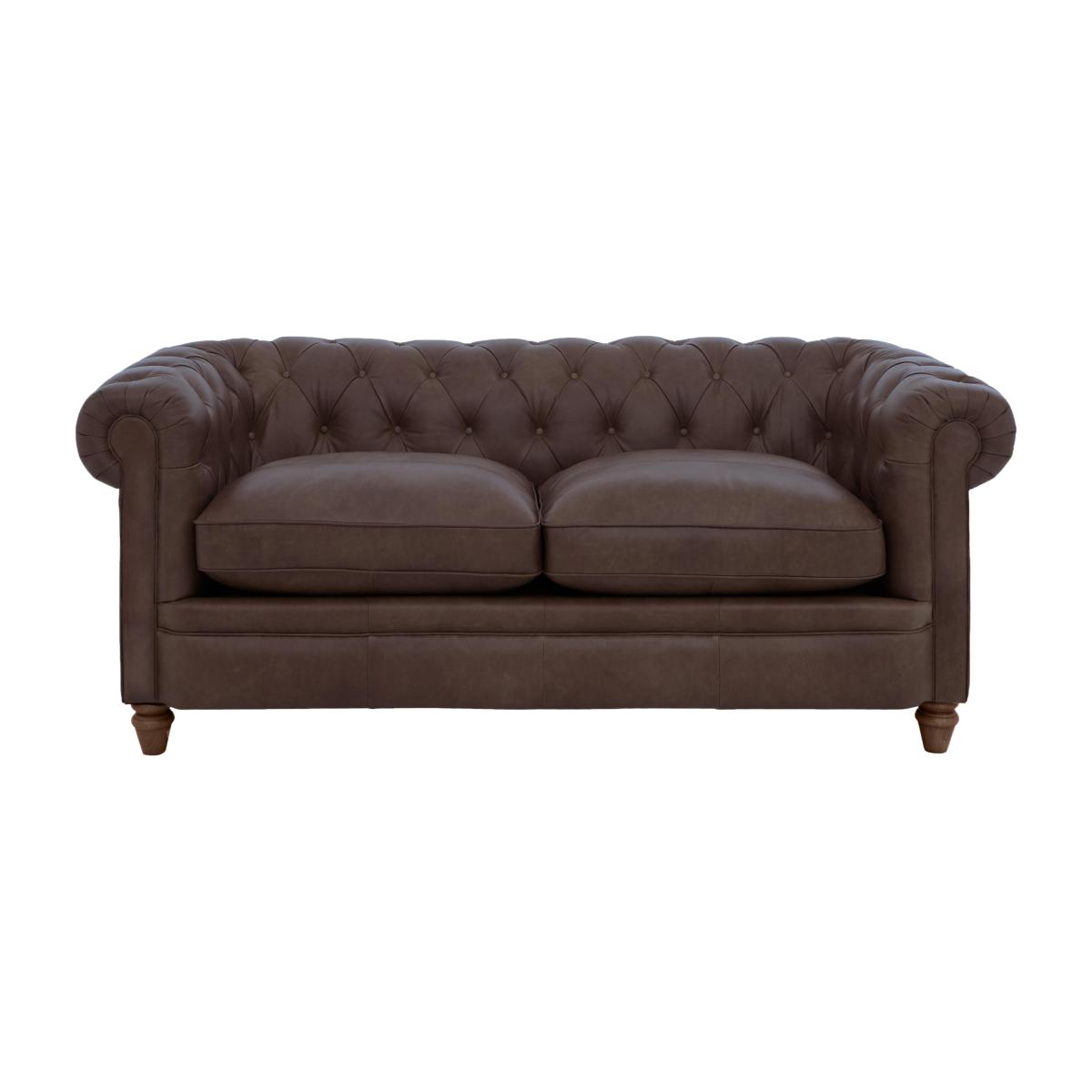Alexander and James - Chesterfield Collection Ralph 2 Seater Leather Sofa - Satchel Nutmeg - Dark Feet