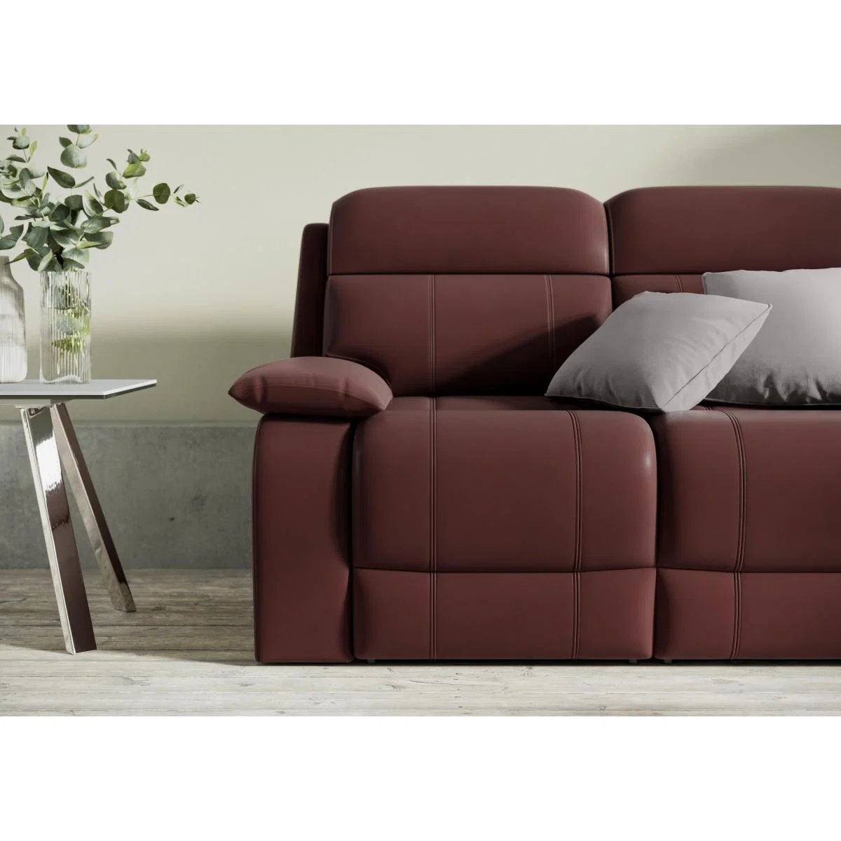 Moreno 2 Seater Leather Power Recliner Sofa with Power Headrests - Brown- World of Leather – image 3