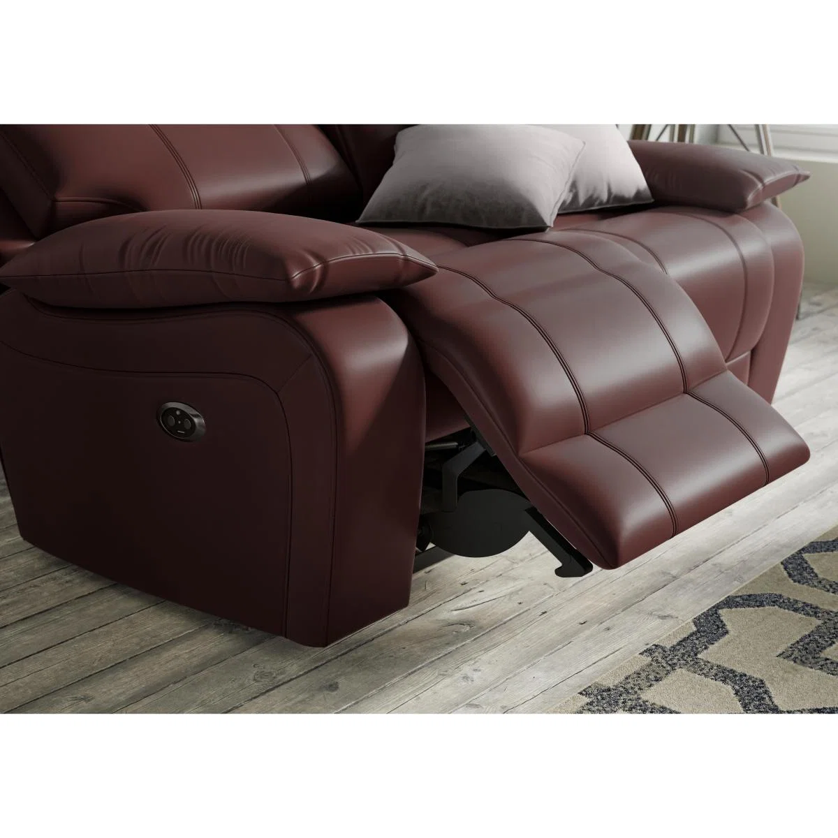 Moreno 2 Seater Leather Power Recliner Sofa with Power Headrests - Brown- World of Leather – image 5