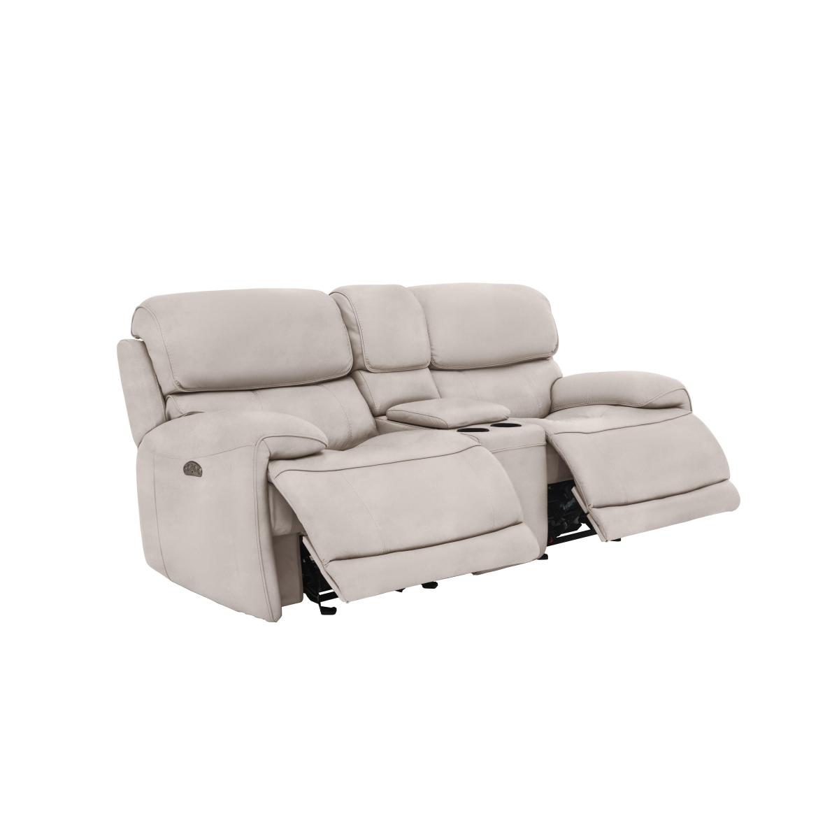 Relax Station Rocco 2 Seater Fabric Power Rocker Sofa with Cupholders and Power Headrests - Red – image 2
